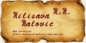 Milisava Malović vizit kartica